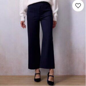 LC Lauren Conrad Petite Navy Super High Rise Wide Leg Cropped Pant